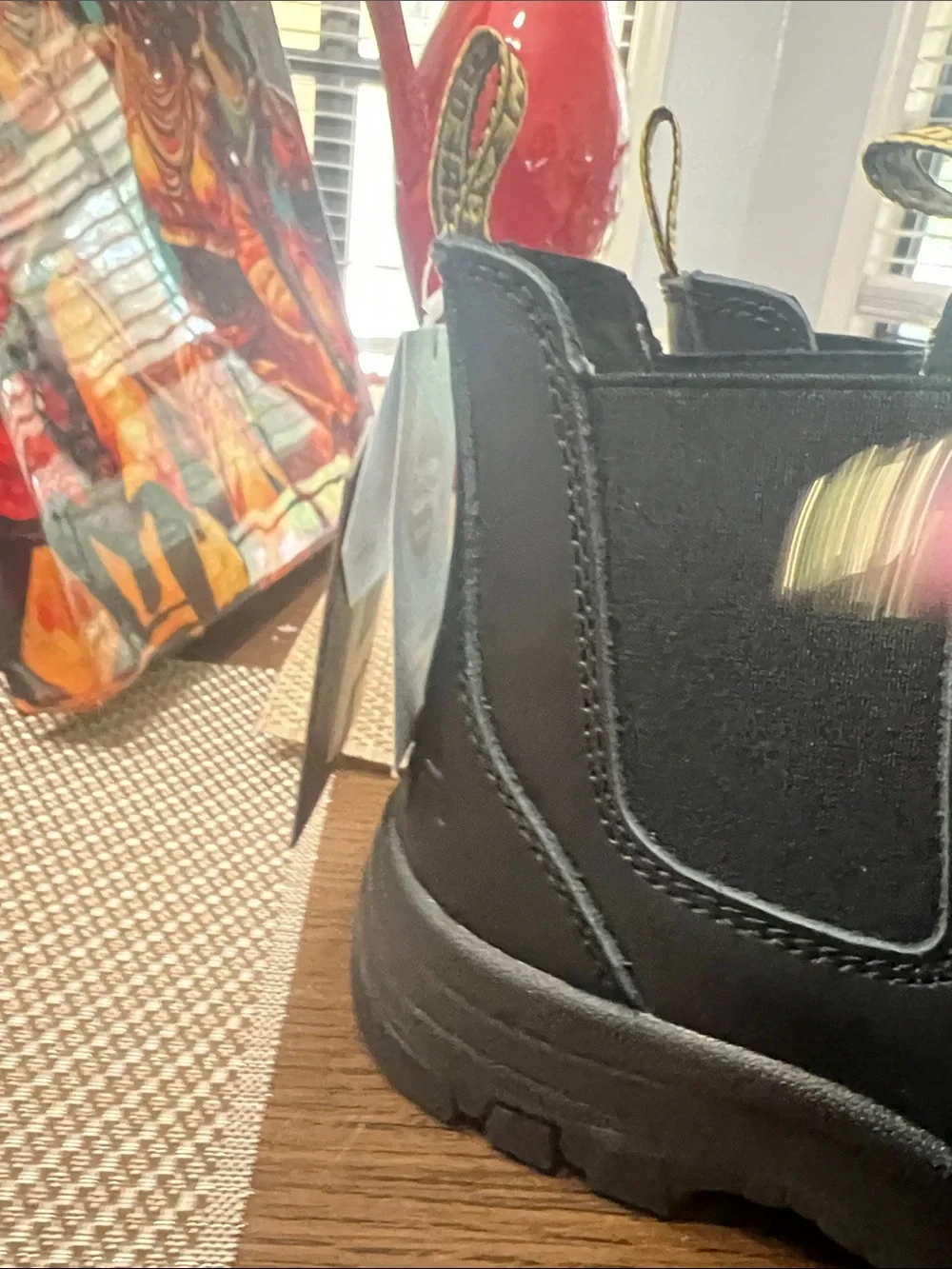 Men's Black Chukka Work Boots with Elastic Sides